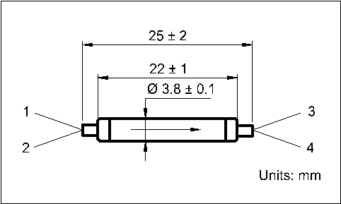 YESWEHAVE Mini 2 in 1 Isolator 300 mW 1550 nm dimensions and engineering drawing in mm.