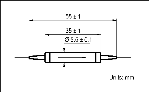 YESWEHAVE Isolator 300 mW 1310/1550 nm dimensions and engineering drawing in mm.