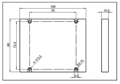 YESWEHAVE PM RGB Combiner dimensions and engineering drawing in mm.