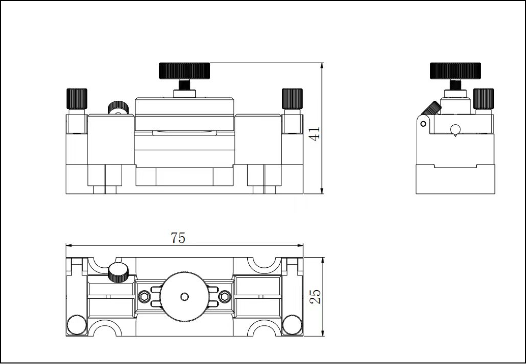 YESWEHAVE In-Line Fiber Optic Polarization Controllers dimensions and engineering drawing in mm.