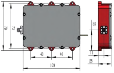 YESWEHAVE RGB Laser Module dimensions and engineering drawing in mm.