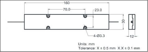 YESWEHAVE Cladding Power Stripper dimensions and engineering drawing in mm.