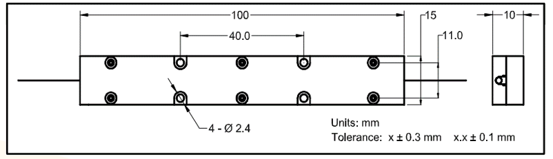YESWEHAVE Mode Field Adaptor dimensions and engineering drawing in mm.