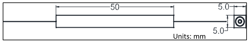 YESWEHAVE Mode Field Adaptor dimensions and engineering drawing in mm.