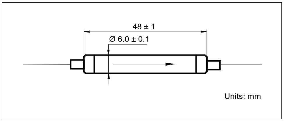 YESWEHAVE Isolator 10 W 1310/1550 nm dimensions and engineering drawing in mm.