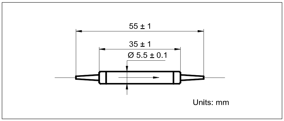 YESWEHAVE Isolator 10 W 1310/1550 nm dimensions and engineering drawing in mm.