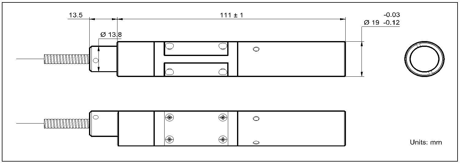 YESWEHAVE 1064 nm Fiber to Free Space High Power Isolator dimensions and engineering drawing in mm.