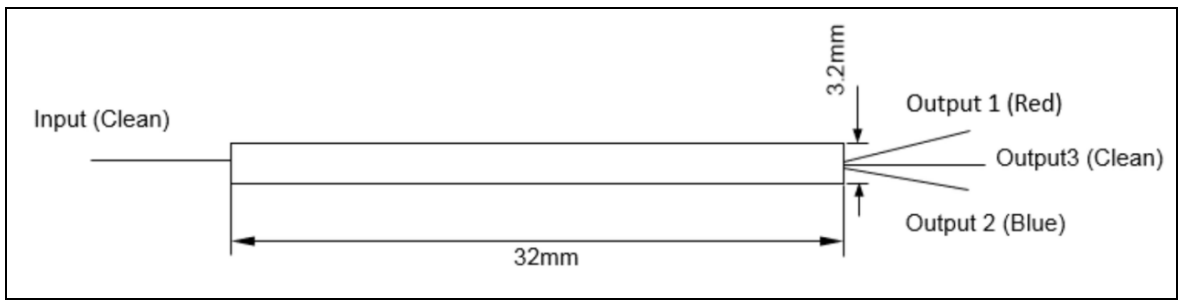 YESWEHAVE 1x3 Polarization Maintaining Coupler dimensions and engineering drawing in mm.