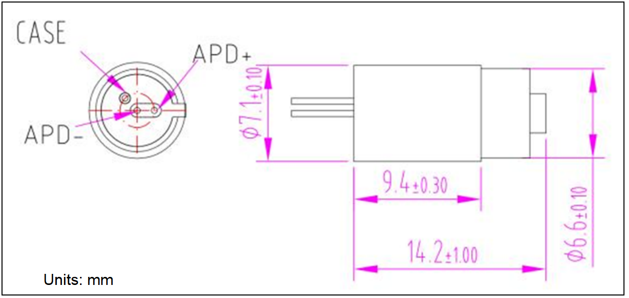 YESWEHAVE ROSA-LC APD200 dimensions and engineering drawing in mm.
